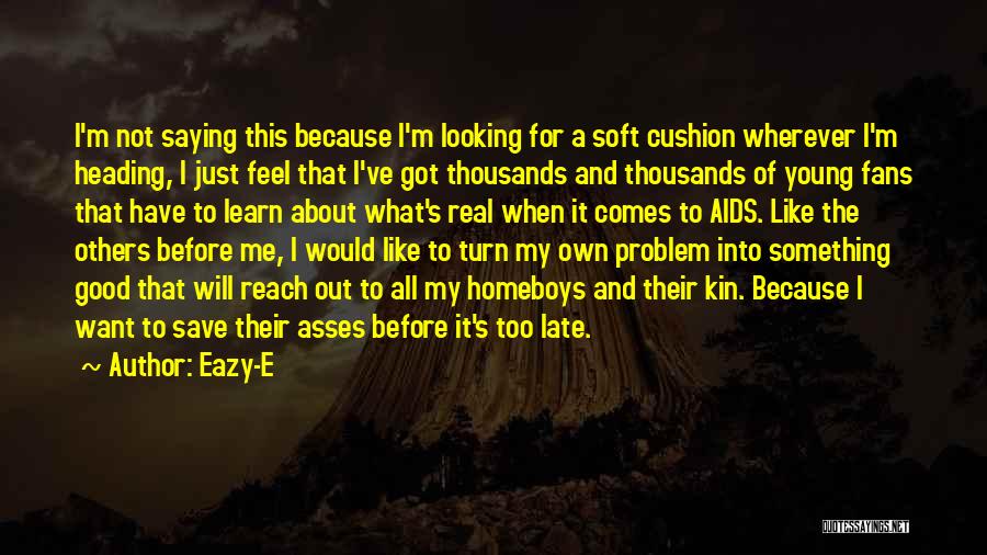 Eazy-E Quotes: I'm Not Saying This Because I'm Looking For A Soft Cushion Wherever I'm Heading, I Just Feel That I've Got