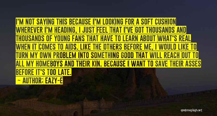 Eazy-E Quotes: I'm Not Saying This Because I'm Looking For A Soft Cushion Wherever I'm Heading, I Just Feel That I've Got