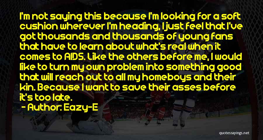 Eazy-E Quotes: I'm Not Saying This Because I'm Looking For A Soft Cushion Wherever I'm Heading, I Just Feel That I've Got