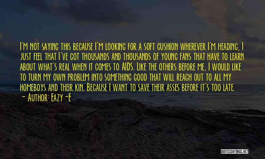 Eazy-E Quotes: I'm Not Saying This Because I'm Looking For A Soft Cushion Wherever I'm Heading, I Just Feel That I've Got