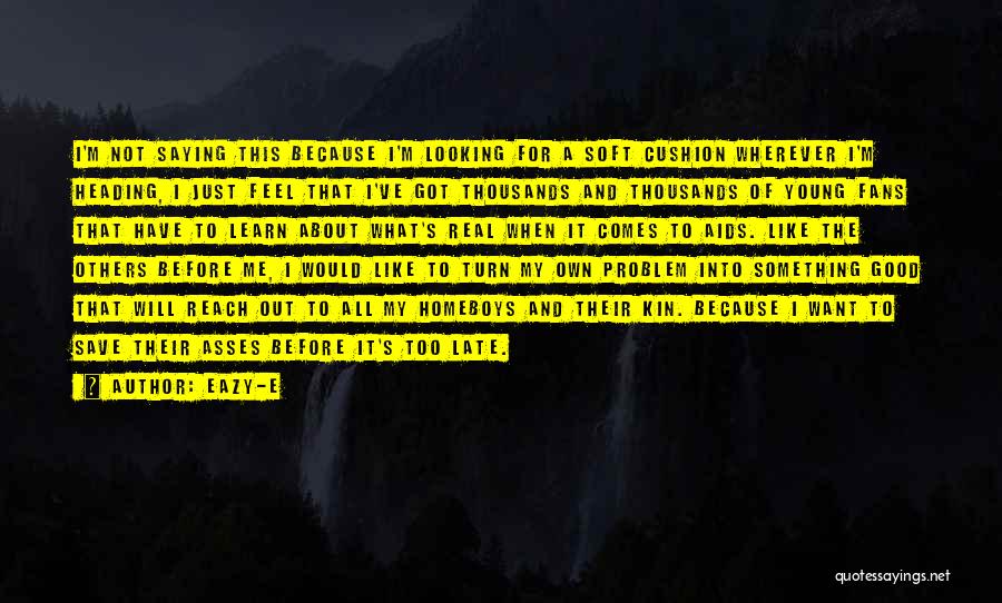 Eazy-E Quotes: I'm Not Saying This Because I'm Looking For A Soft Cushion Wherever I'm Heading, I Just Feel That I've Got