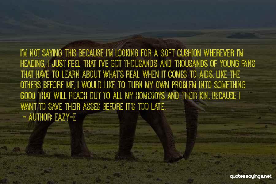 Eazy-E Quotes: I'm Not Saying This Because I'm Looking For A Soft Cushion Wherever I'm Heading, I Just Feel That I've Got