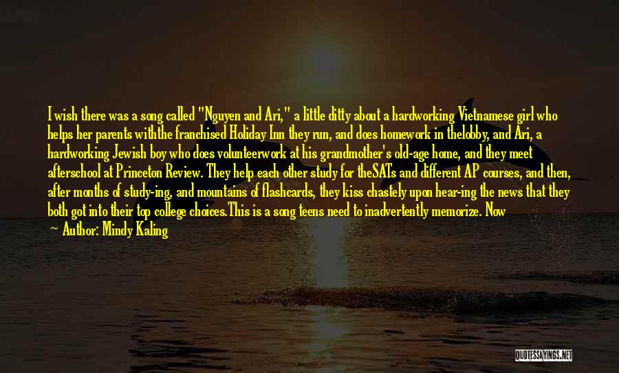Mindy Kaling Quotes: I Wish There Was A Song Called Nguyen And Ari, A Little Ditty About A Hardworking Vietnamese Girl Who Helps