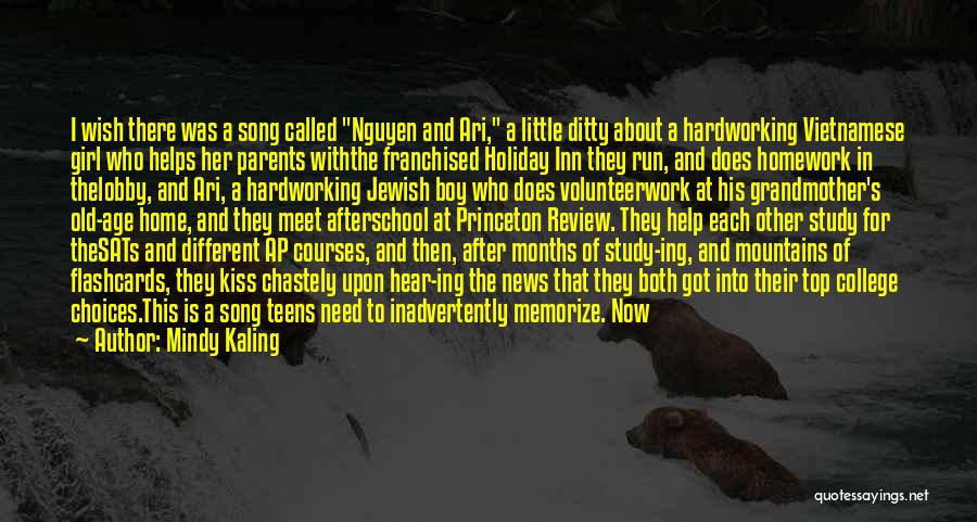 Mindy Kaling Quotes: I Wish There Was A Song Called Nguyen And Ari, A Little Ditty About A Hardworking Vietnamese Girl Who Helps