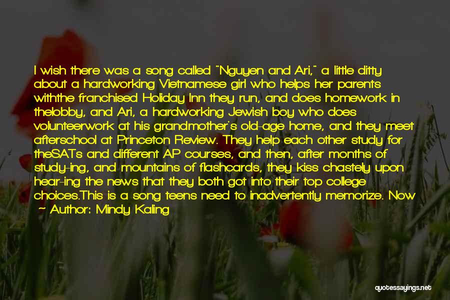 Mindy Kaling Quotes: I Wish There Was A Song Called Nguyen And Ari, A Little Ditty About A Hardworking Vietnamese Girl Who Helps