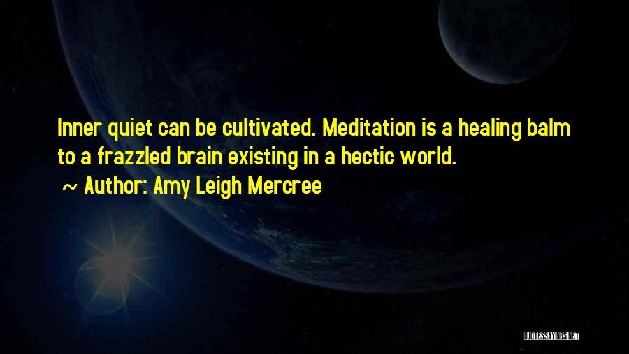 Amy Leigh Mercree Quotes: Inner Quiet Can Be Cultivated. Meditation Is A Healing Balm To A Frazzled Brain Existing In A Hectic World.