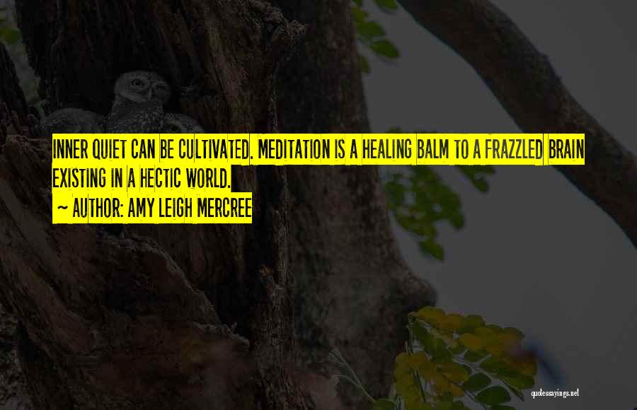 Amy Leigh Mercree Quotes: Inner Quiet Can Be Cultivated. Meditation Is A Healing Balm To A Frazzled Brain Existing In A Hectic World.