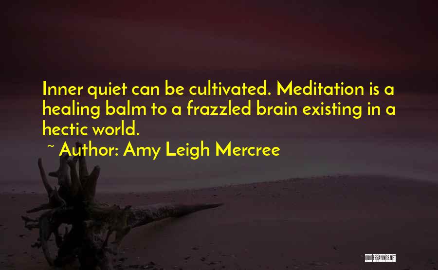 Amy Leigh Mercree Quotes: Inner Quiet Can Be Cultivated. Meditation Is A Healing Balm To A Frazzled Brain Existing In A Hectic World.