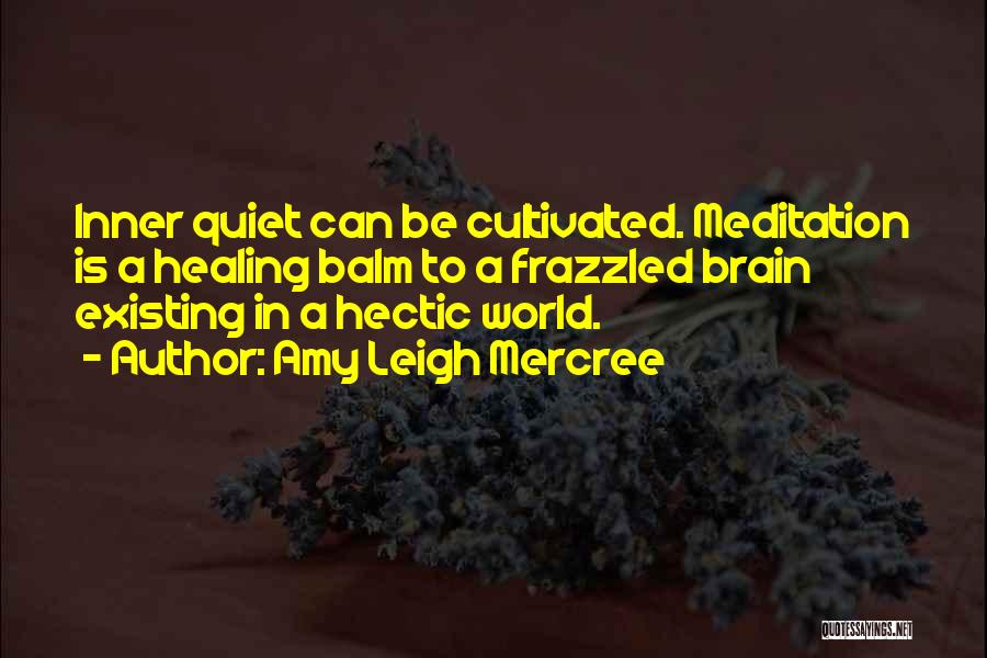 Amy Leigh Mercree Quotes: Inner Quiet Can Be Cultivated. Meditation Is A Healing Balm To A Frazzled Brain Existing In A Hectic World.