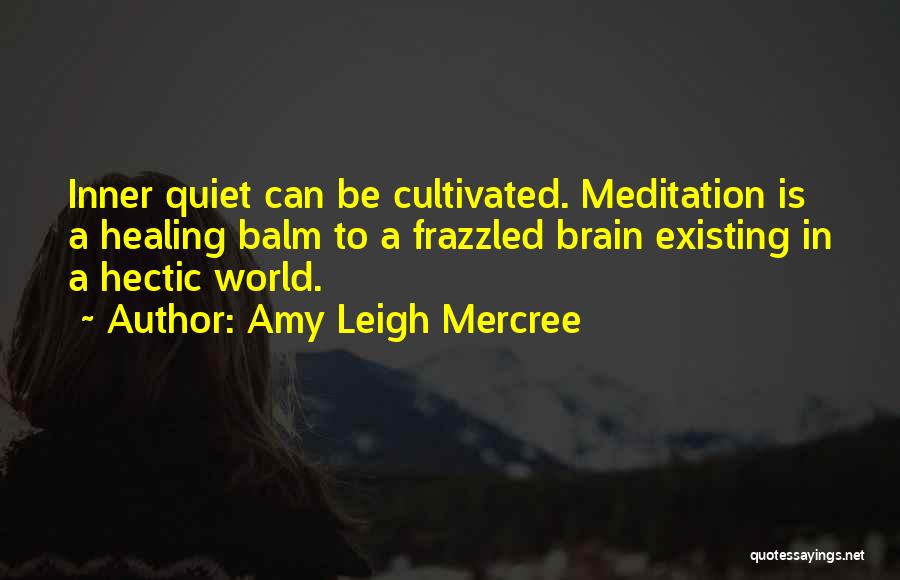 Amy Leigh Mercree Quotes: Inner Quiet Can Be Cultivated. Meditation Is A Healing Balm To A Frazzled Brain Existing In A Hectic World.