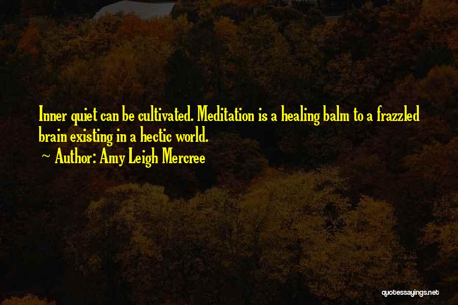 Amy Leigh Mercree Quotes: Inner Quiet Can Be Cultivated. Meditation Is A Healing Balm To A Frazzled Brain Existing In A Hectic World.