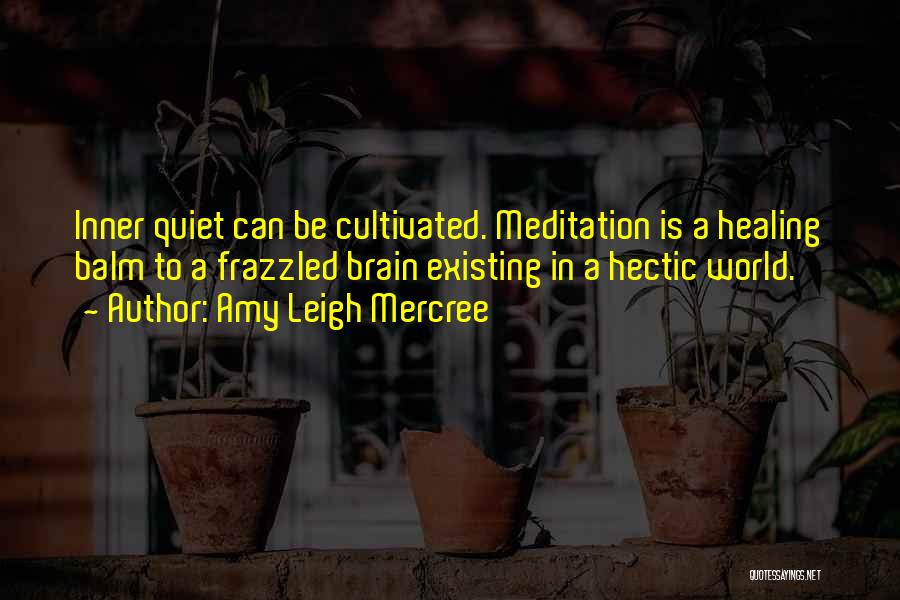 Amy Leigh Mercree Quotes: Inner Quiet Can Be Cultivated. Meditation Is A Healing Balm To A Frazzled Brain Existing In A Hectic World.