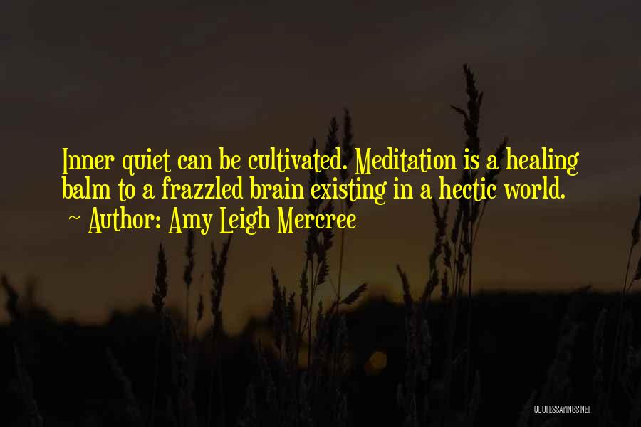 Amy Leigh Mercree Quotes: Inner Quiet Can Be Cultivated. Meditation Is A Healing Balm To A Frazzled Brain Existing In A Hectic World.