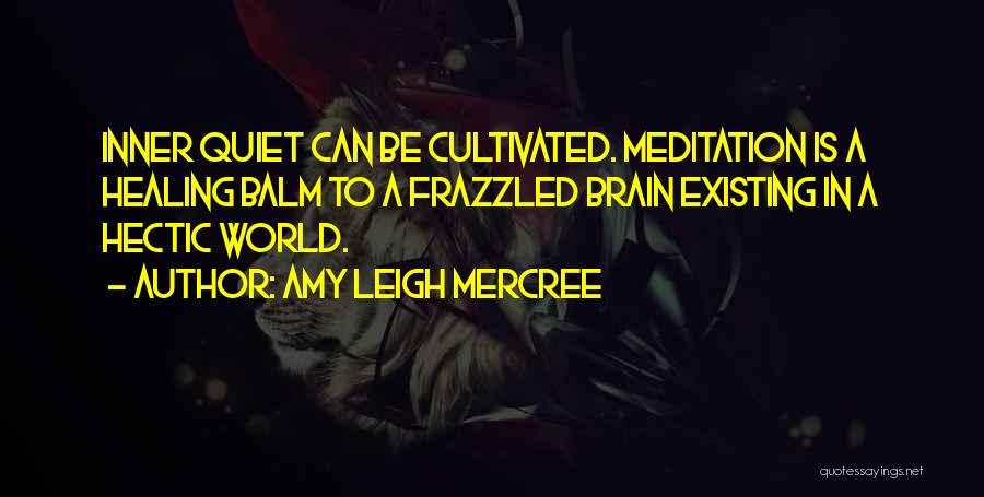 Amy Leigh Mercree Quotes: Inner Quiet Can Be Cultivated. Meditation Is A Healing Balm To A Frazzled Brain Existing In A Hectic World.