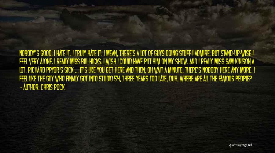 Chris Rock Quotes: Nobody's Good. I Hate It. I Truly Hate It. I Mean, There's A Lot Of Guys Doing Stuff I Admire,