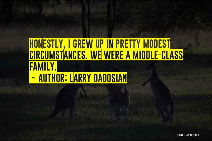 Larry Gagosian Quotes: Honestly, I Grew Up In Pretty Modest Circumstances. We Were A Middle-class Family.