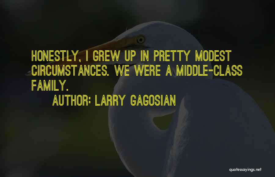 Larry Gagosian Quotes: Honestly, I Grew Up In Pretty Modest Circumstances. We Were A Middle-class Family.