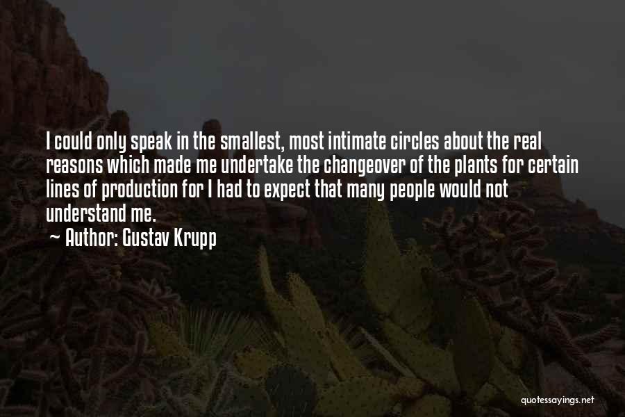 Gustav Krupp Quotes: I Could Only Speak In The Smallest, Most Intimate Circles About The Real Reasons Which Made Me Undertake The Changeover