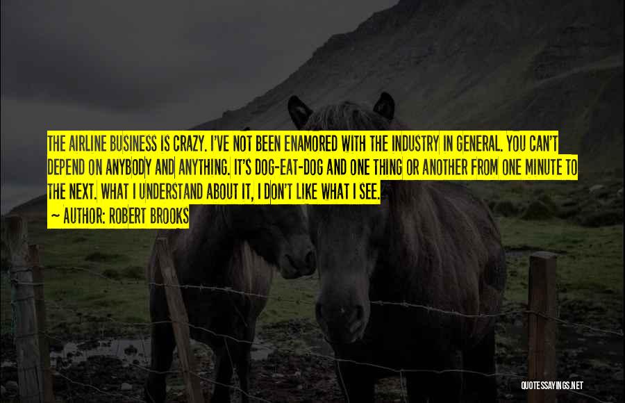 Robert Brooks Quotes: The Airline Business Is Crazy. I've Not Been Enamored With The Industry In General. You Can't Depend On Anybody And