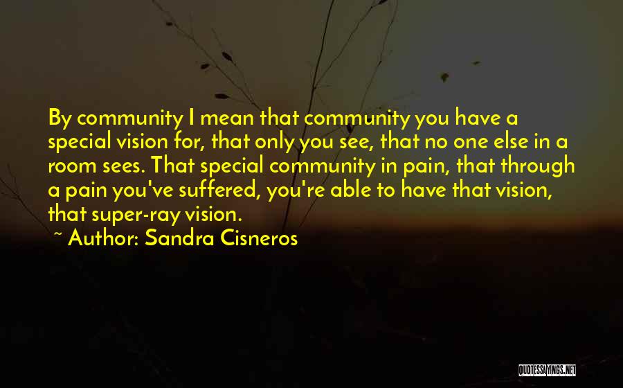 Sandra Cisneros Quotes: By Community I Mean That Community You Have A Special Vision For, That Only You See, That No One Else