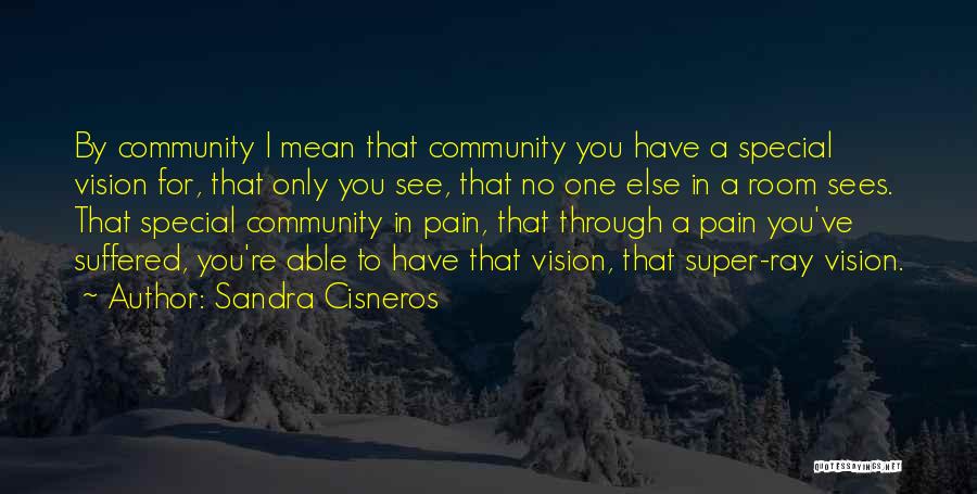 Sandra Cisneros Quotes: By Community I Mean That Community You Have A Special Vision For, That Only You See, That No One Else