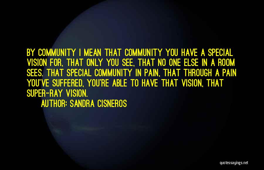 Sandra Cisneros Quotes: By Community I Mean That Community You Have A Special Vision For, That Only You See, That No One Else