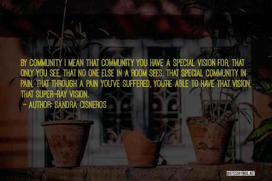 Sandra Cisneros Quotes: By Community I Mean That Community You Have A Special Vision For, That Only You See, That No One Else