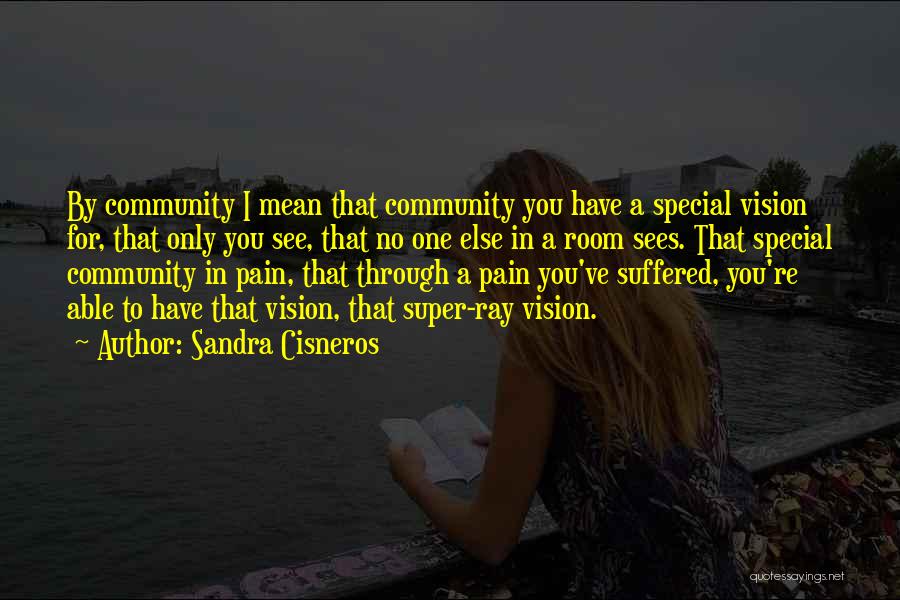 Sandra Cisneros Quotes: By Community I Mean That Community You Have A Special Vision For, That Only You See, That No One Else