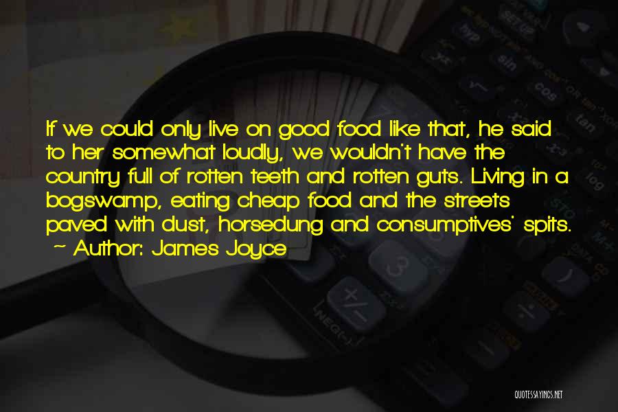 James Joyce Quotes: If We Could Only Live On Good Food Like That, He Said To Her Somewhat Loudly, We Wouldn't Have The