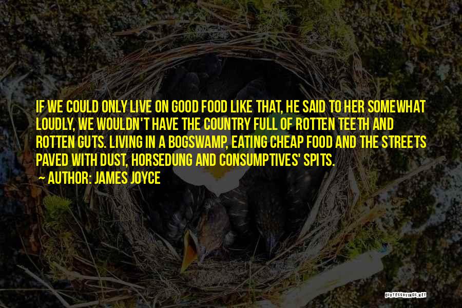 James Joyce Quotes: If We Could Only Live On Good Food Like That, He Said To Her Somewhat Loudly, We Wouldn't Have The