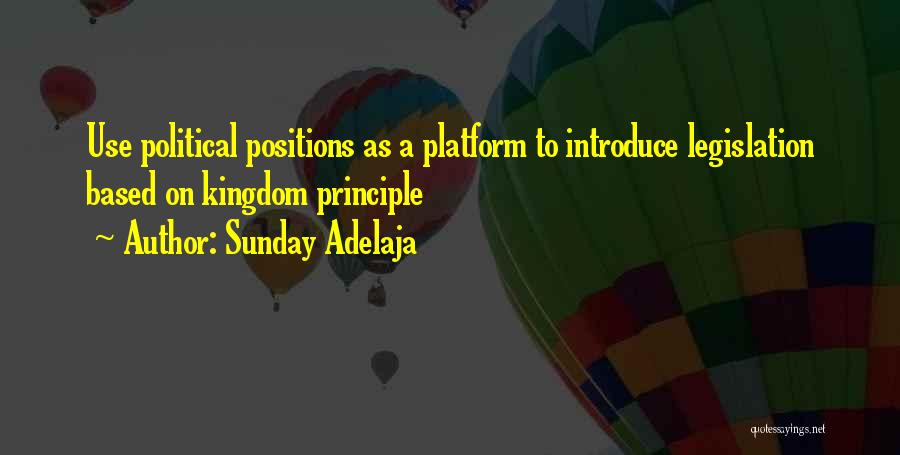 Sunday Adelaja Quotes: Use Political Positions As A Platform To Introduce Legislation Based On Kingdom Principle