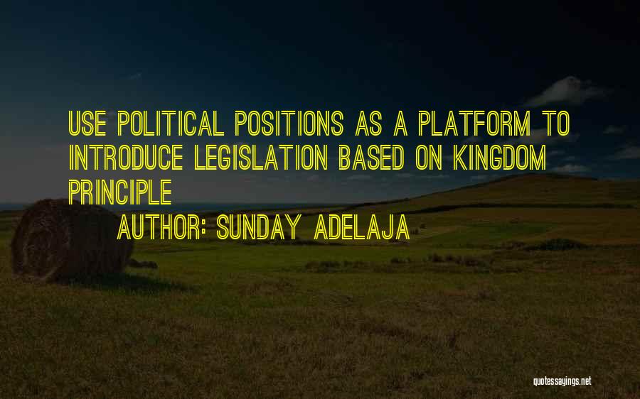 Sunday Adelaja Quotes: Use Political Positions As A Platform To Introduce Legislation Based On Kingdom Principle