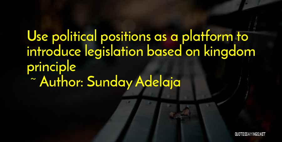 Sunday Adelaja Quotes: Use Political Positions As A Platform To Introduce Legislation Based On Kingdom Principle