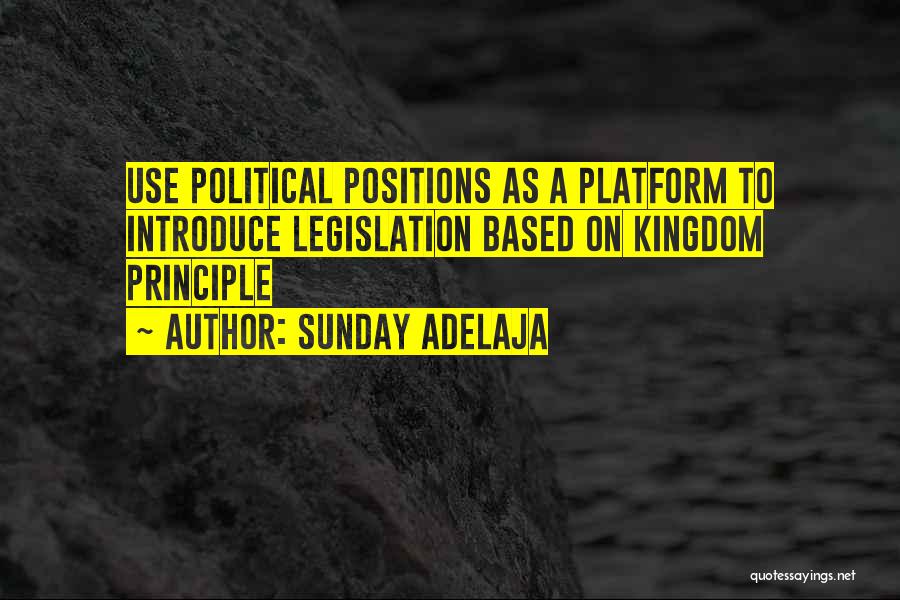 Sunday Adelaja Quotes: Use Political Positions As A Platform To Introduce Legislation Based On Kingdom Principle