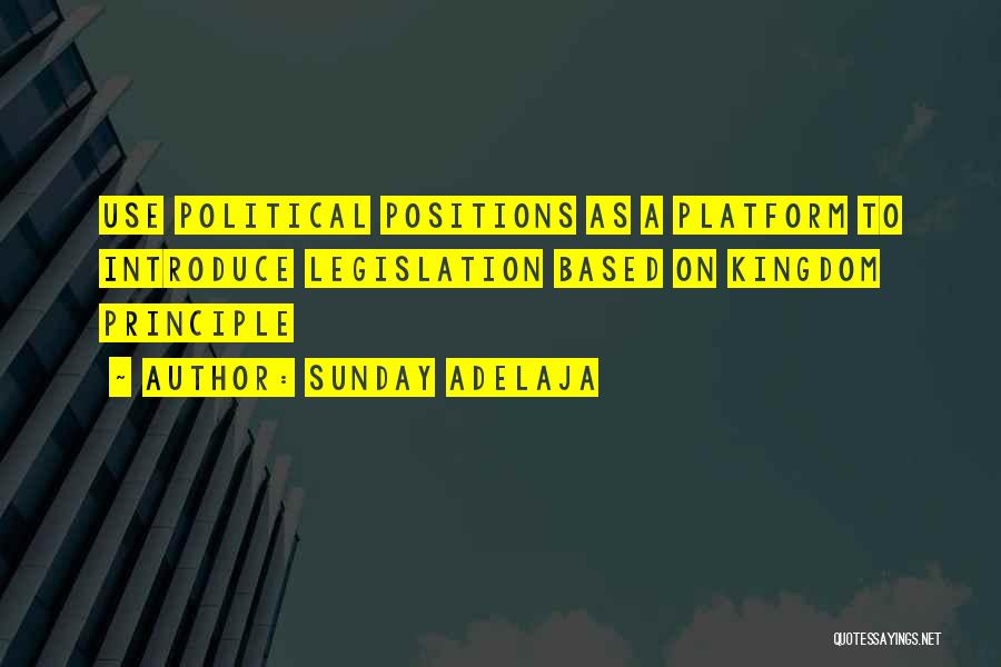 Sunday Adelaja Quotes: Use Political Positions As A Platform To Introduce Legislation Based On Kingdom Principle