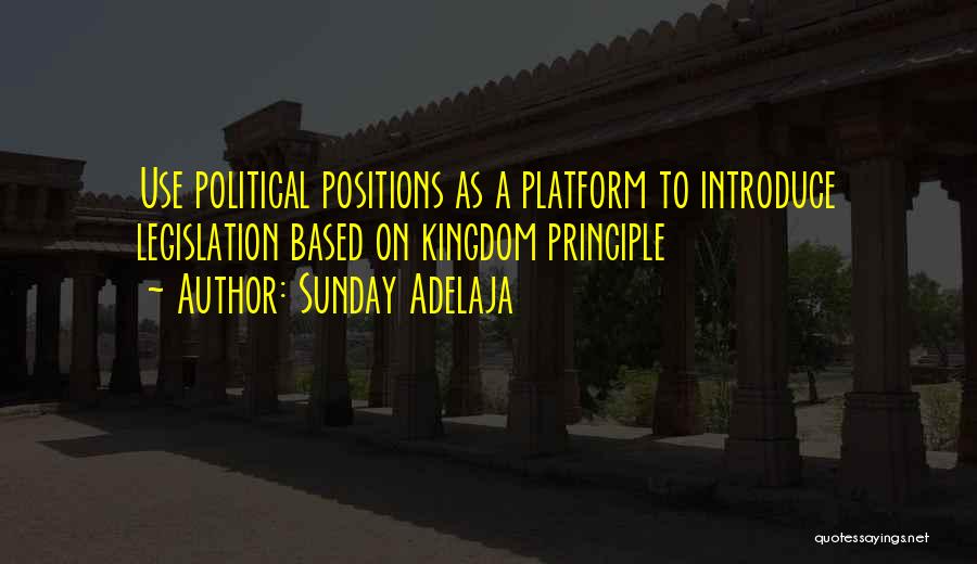 Sunday Adelaja Quotes: Use Political Positions As A Platform To Introduce Legislation Based On Kingdom Principle