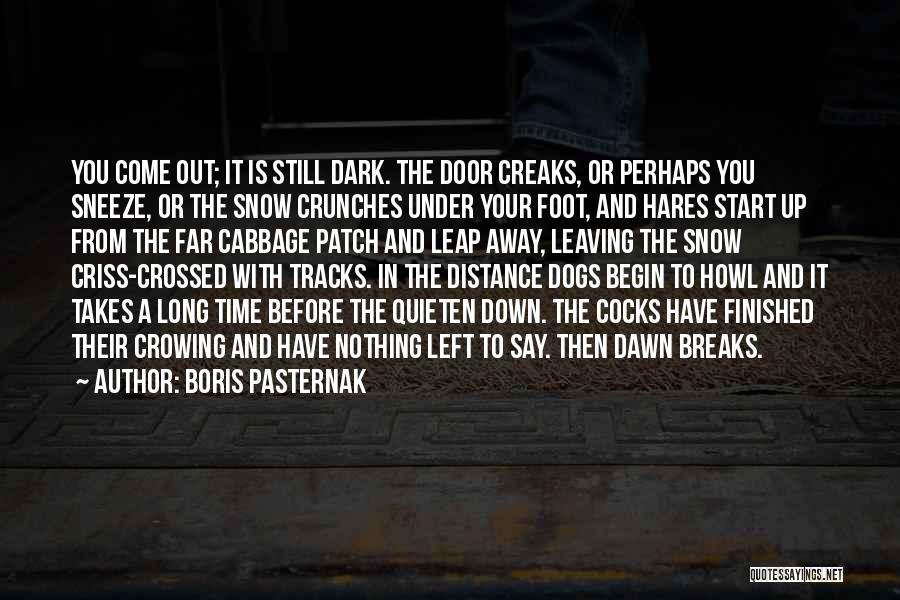 Boris Pasternak Quotes: You Come Out; It Is Still Dark. The Door Creaks, Or Perhaps You Sneeze, Or The Snow Crunches Under Your