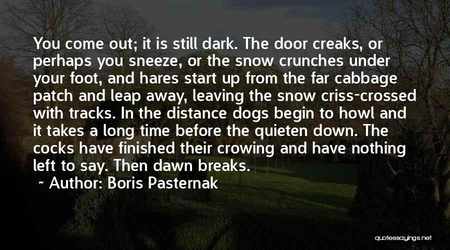 Boris Pasternak Quotes: You Come Out; It Is Still Dark. The Door Creaks, Or Perhaps You Sneeze, Or The Snow Crunches Under Your