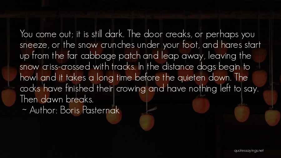 Boris Pasternak Quotes: You Come Out; It Is Still Dark. The Door Creaks, Or Perhaps You Sneeze, Or The Snow Crunches Under Your