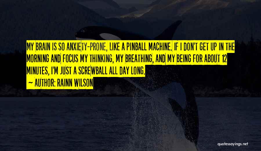 Rainn Wilson Quotes: My Brain Is So Anxiety-prone, Like A Pinball Machine. If I Don't Get Up In The Morning And Focus My