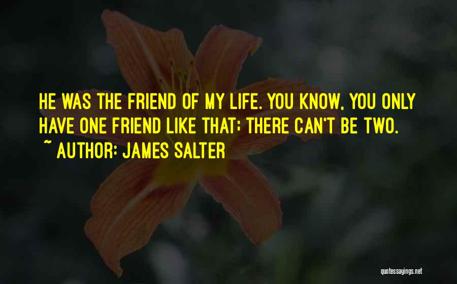 James Salter Quotes: He Was The Friend Of My Life. You Know, You Only Have One Friend Like That; There Can't Be Two.