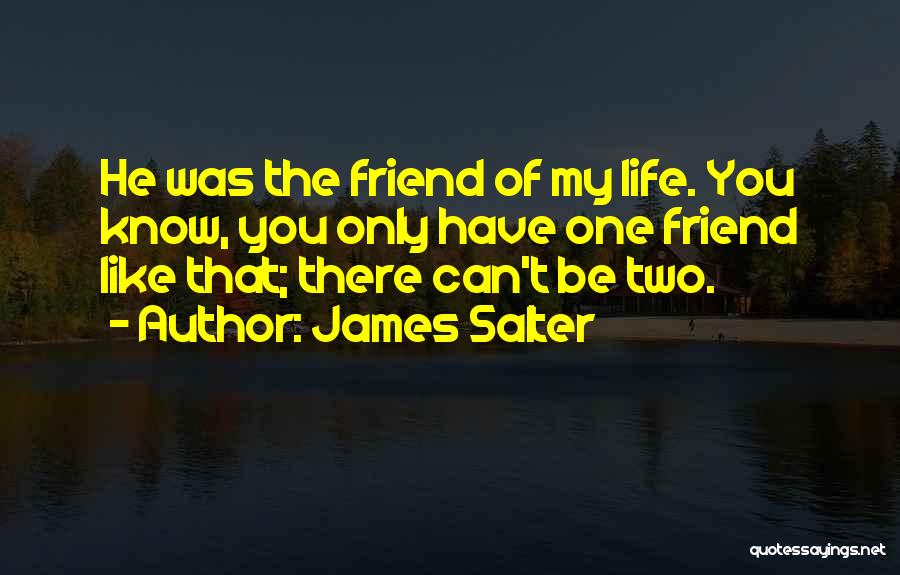 James Salter Quotes: He Was The Friend Of My Life. You Know, You Only Have One Friend Like That; There Can't Be Two.