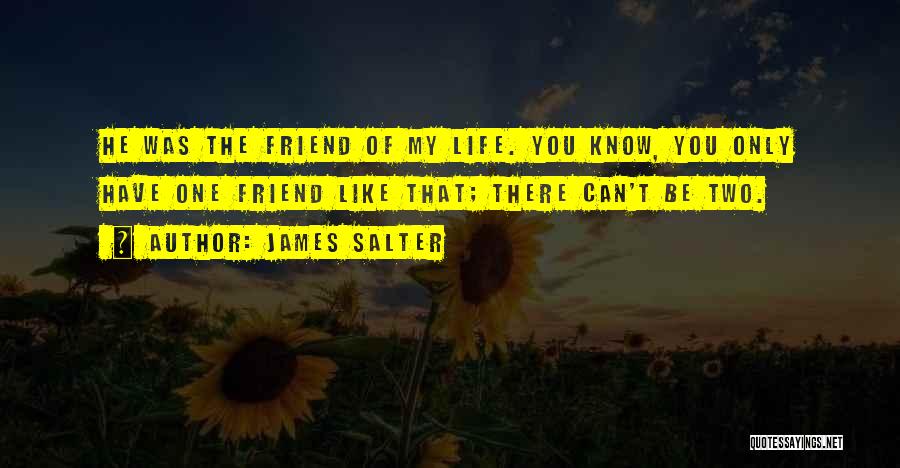 James Salter Quotes: He Was The Friend Of My Life. You Know, You Only Have One Friend Like That; There Can't Be Two.