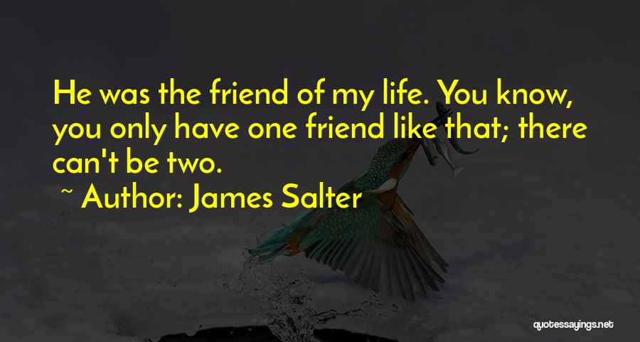 James Salter Quotes: He Was The Friend Of My Life. You Know, You Only Have One Friend Like That; There Can't Be Two.