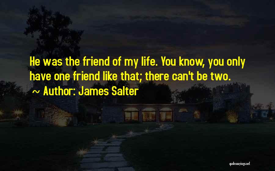 James Salter Quotes: He Was The Friend Of My Life. You Know, You Only Have One Friend Like That; There Can't Be Two.