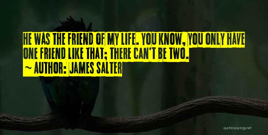 James Salter Quotes: He Was The Friend Of My Life. You Know, You Only Have One Friend Like That; There Can't Be Two.