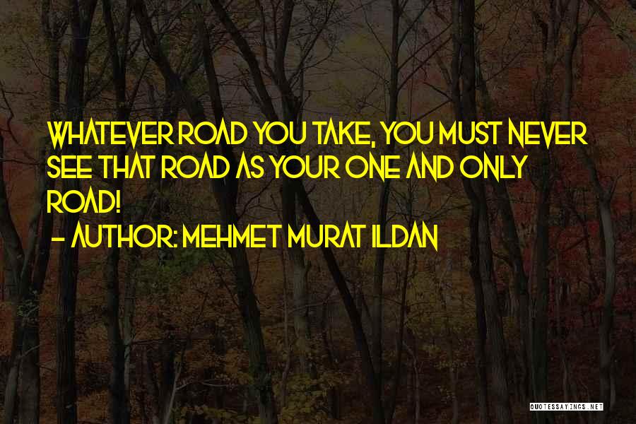Mehmet Murat Ildan Quotes: Whatever Road You Take, You Must Never See That Road As Your One And Only Road!