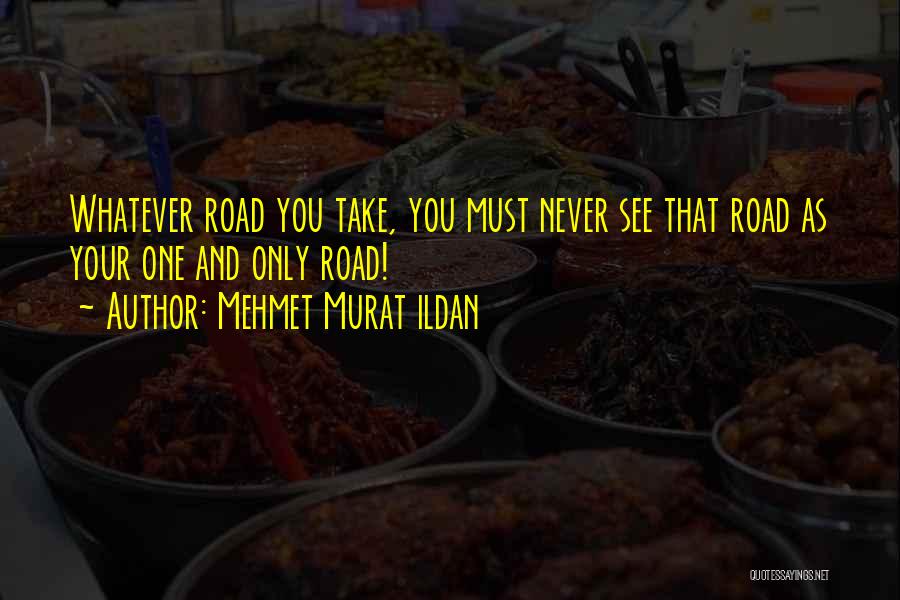 Mehmet Murat Ildan Quotes: Whatever Road You Take, You Must Never See That Road As Your One And Only Road!