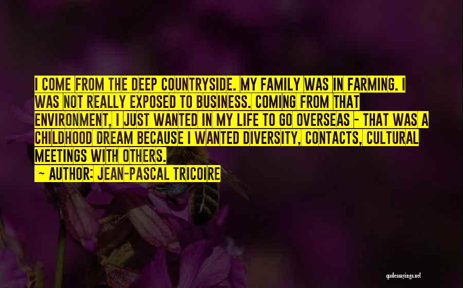 Jean-Pascal Tricoire Quotes: I Come From The Deep Countryside. My Family Was In Farming. I Was Not Really Exposed To Business. Coming From