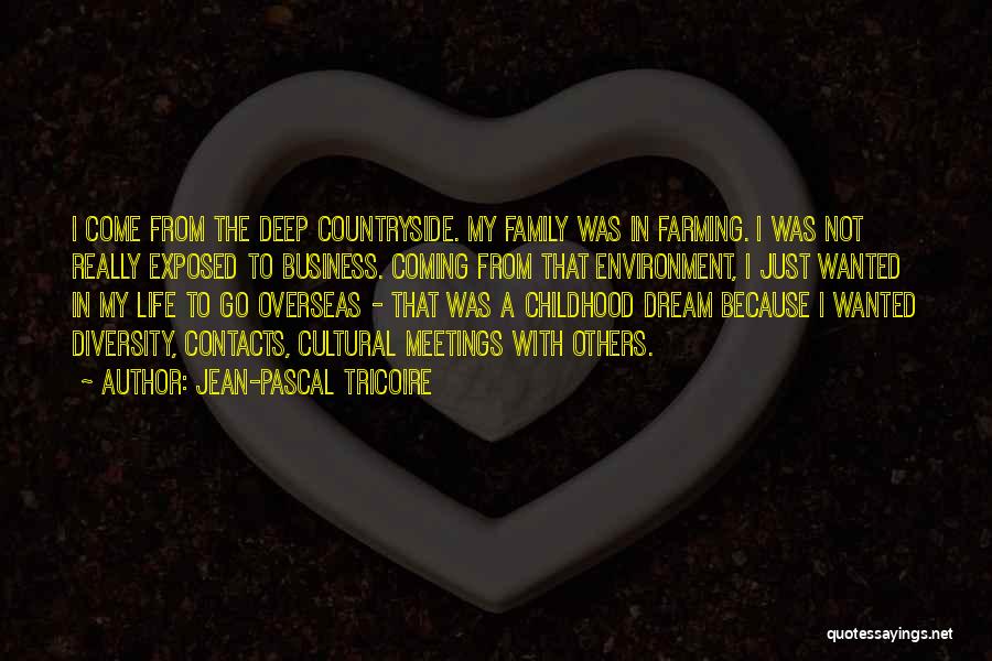 Jean-Pascal Tricoire Quotes: I Come From The Deep Countryside. My Family Was In Farming. I Was Not Really Exposed To Business. Coming From